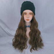 Harajuku knitted hat long curly hair wig DB5135