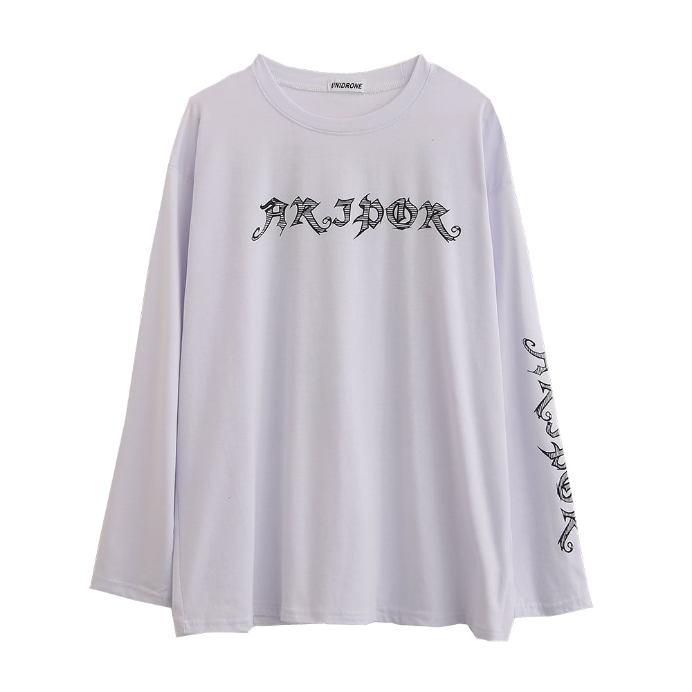 Harajuku white long-sleeved T-shirt  DB6183