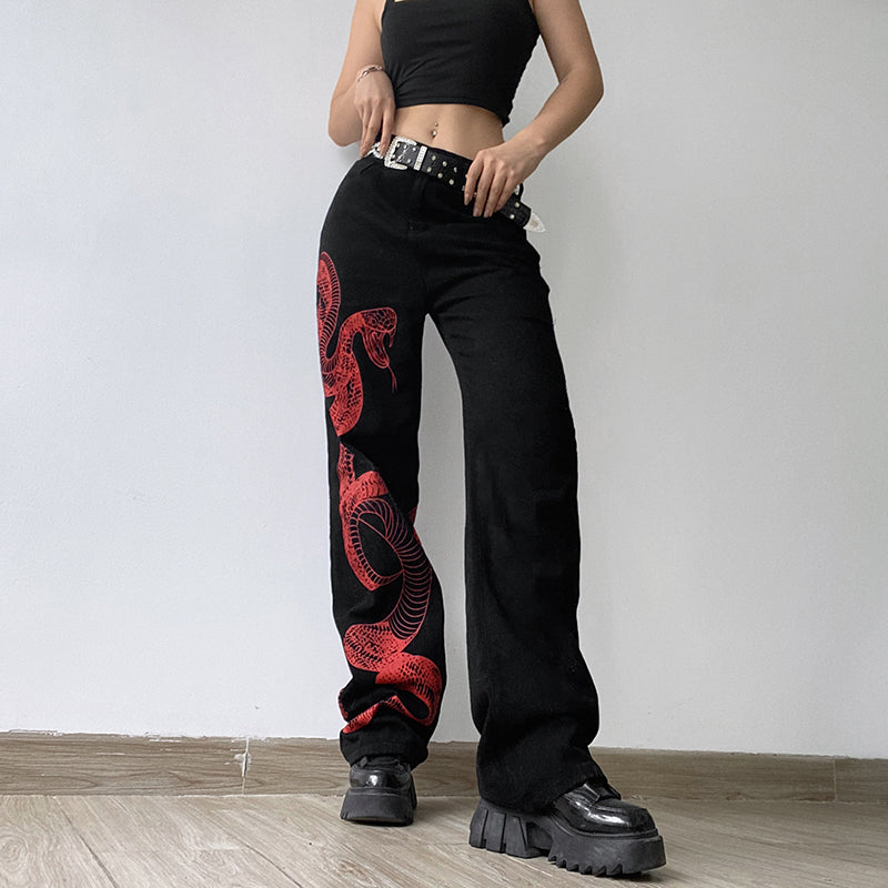 Fashionable personality printed jeans DB7574