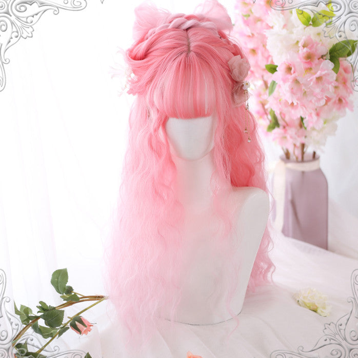 Lolita cherry powder long curly hair wig DB4358