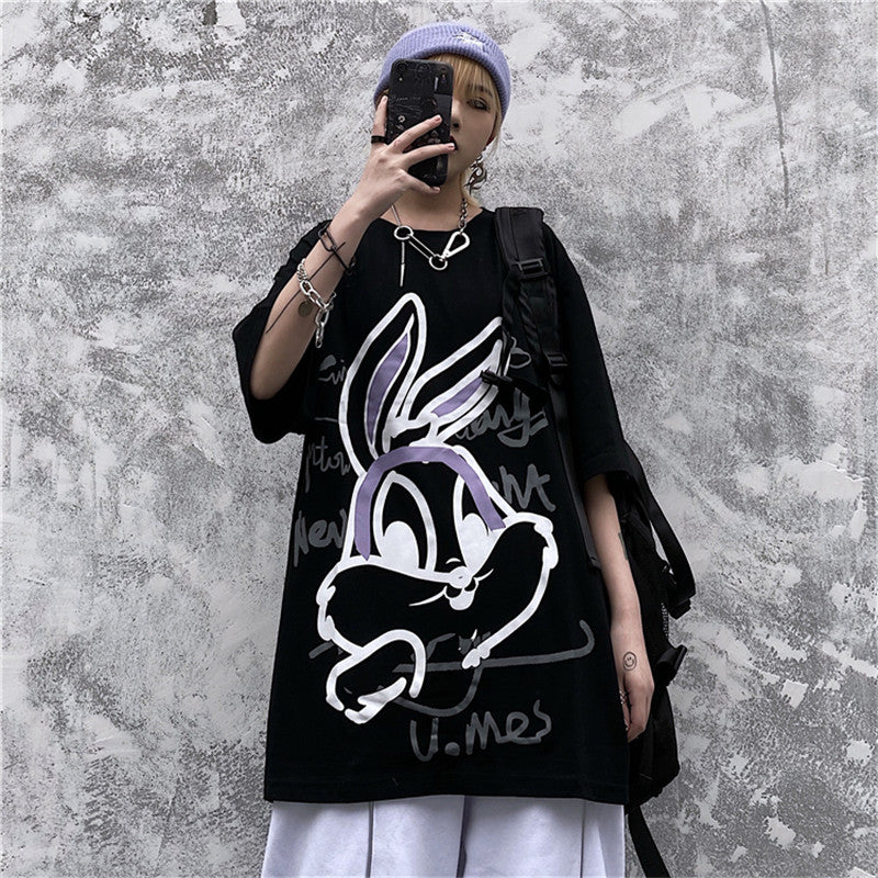 Cartoon Rabbit Print T-shirt DB5440