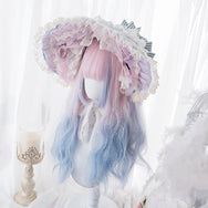 Harajuku Lolita pink blue gradient wig DB5228