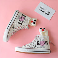 Hand-painted doodle high-top shoes (send socks) DB5456