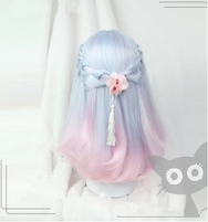 Lolita light blue gradient powder wig DB4838