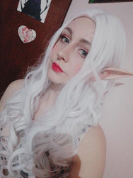 Silver white Lolita long curly hair wig DB4117