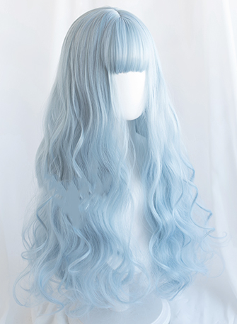 Lolita Sky Blue Long Curly Hair Wig DB4983
