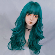 Harajuku blue green wig DB4932