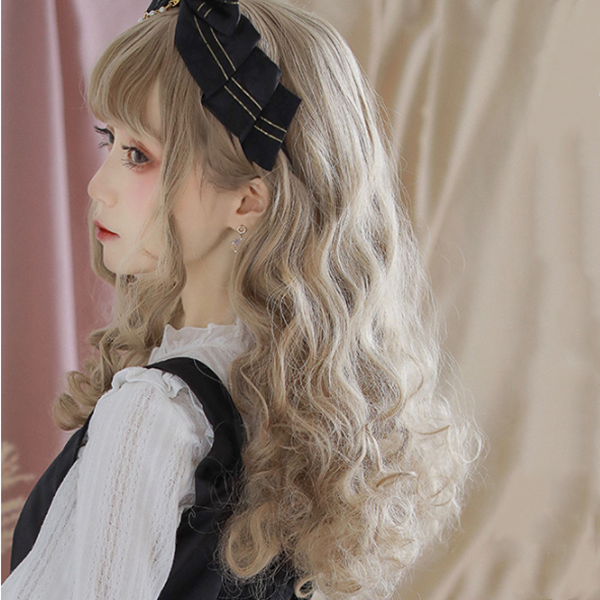 Lolita Light Linen Medium Long Curly Hair Wig DB5219