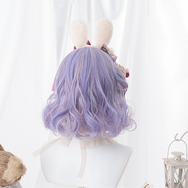 Lolita mixed purple short curly wig DB5490