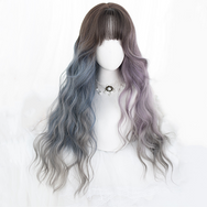 Harajuku Gray Blue Colorblock Wig DB5547