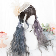 Harajuku Gray Blue Colorblock Wig DB5547