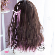 Lolita dark brown + pink mixed color wig DB5871