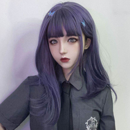 Harajuku dark purple mid-length wig DB6146