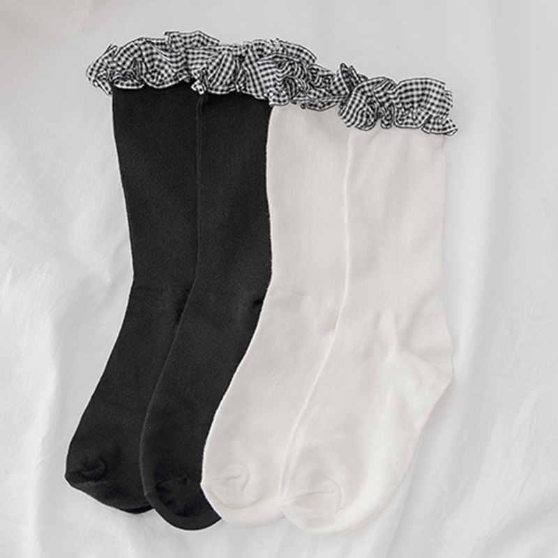 All-match lace calf socks DB6386