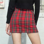 Punk red plaid skirt DB4300