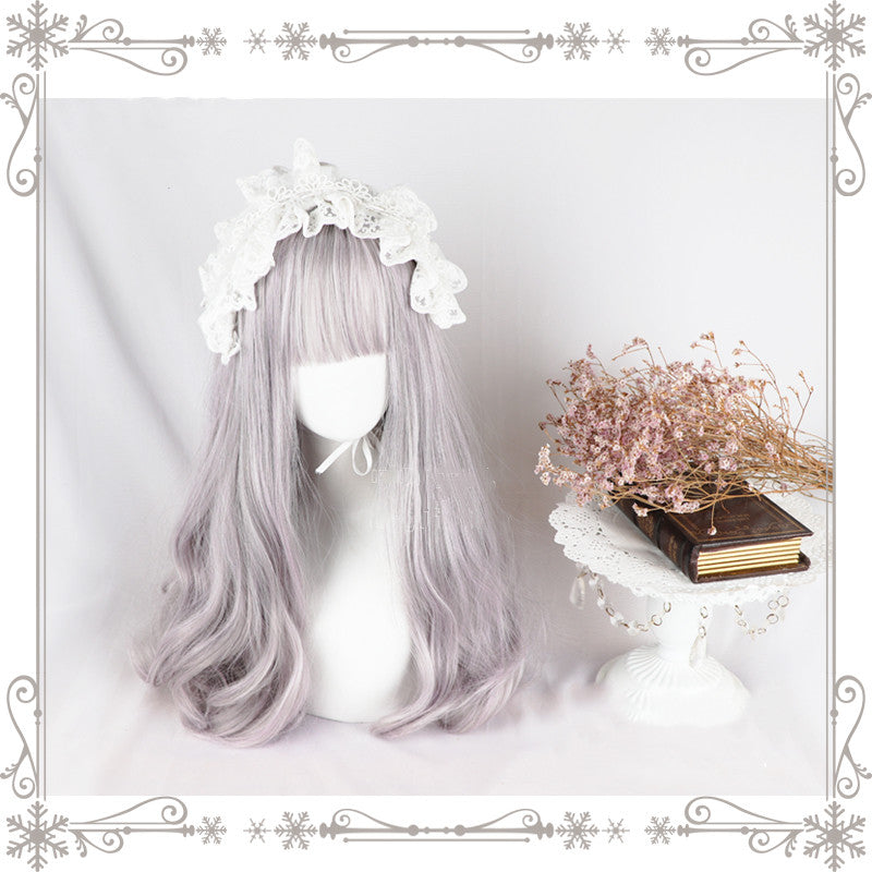 Lolita light purple beige curly hair wig DB4783