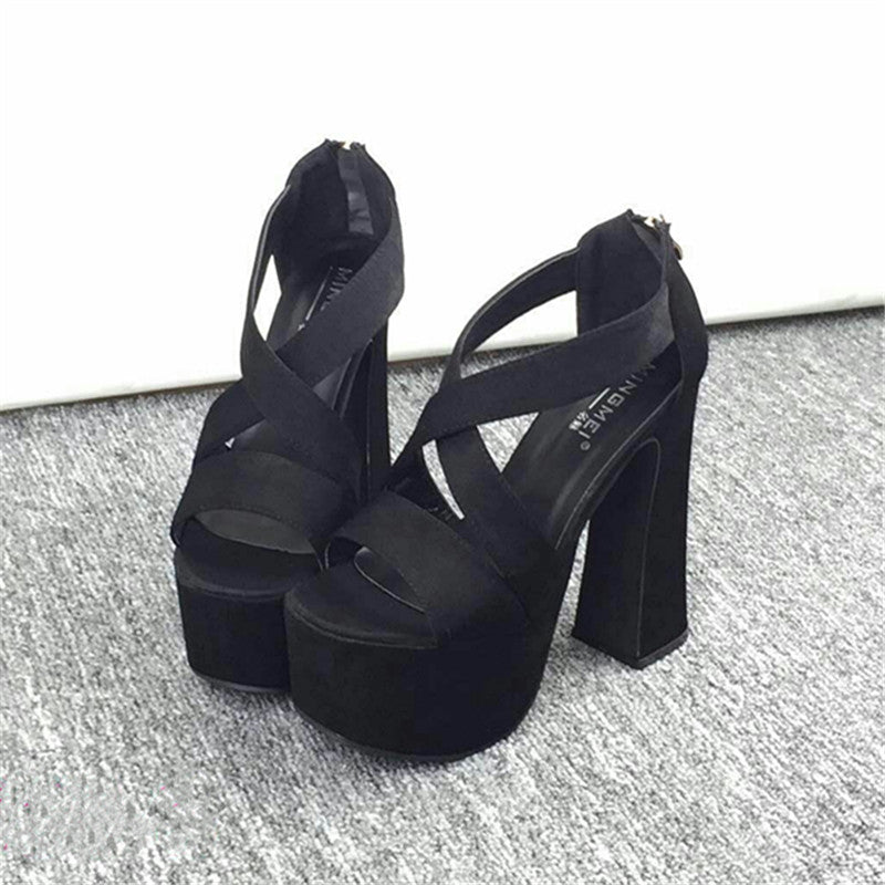 Ulzzang black high heels DB3090
