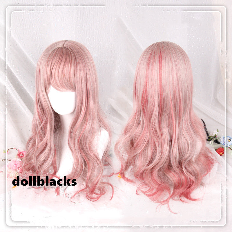 Lolita Sakura Powder Gradient Long Curly Hair Wig DB4821