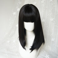 Natural black clavicle long wig DB4108