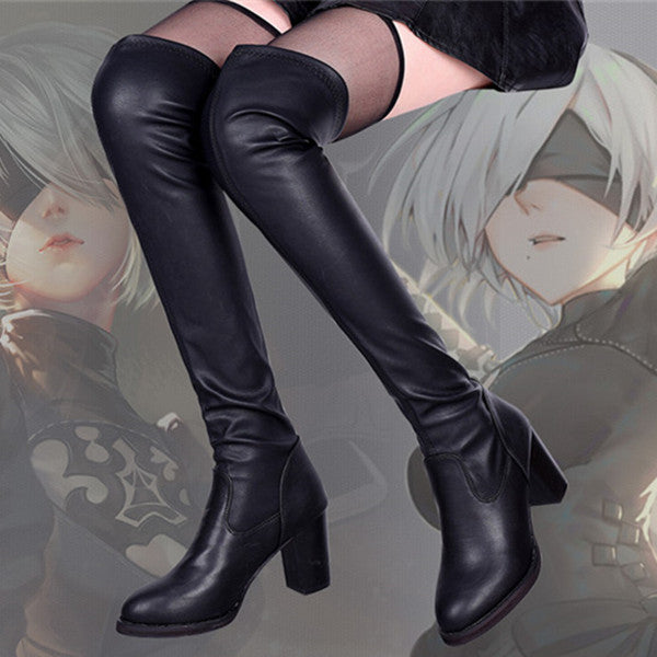 YoRHa No.2 Type B cos painted high-heeled leather boots DB5153