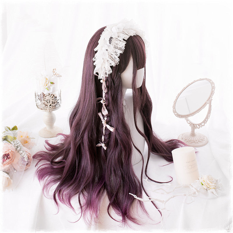 Lolita Harajuku dark purple gradient wig DB4874