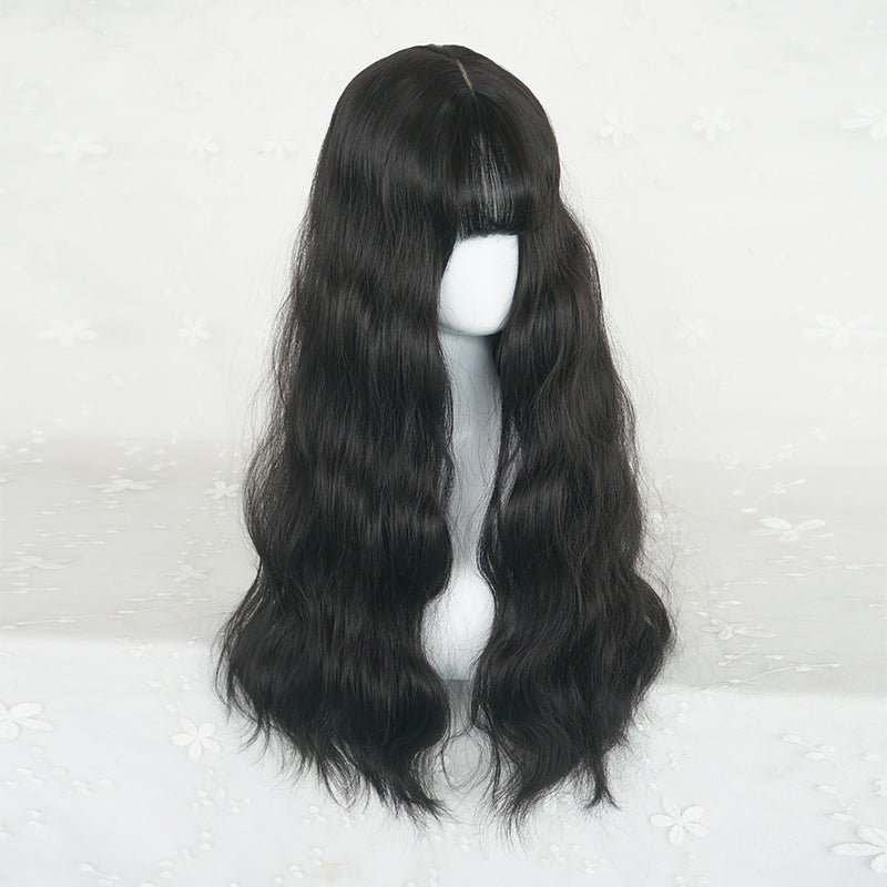 Black long curly wig DB3098
