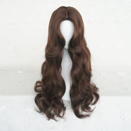 Chocolate color long curly hair  wig DB4137