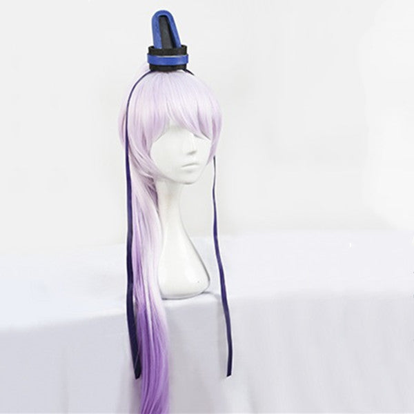 Anime cos lilac gradient ponytail wig DB5514