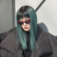 Black ink green long wig DB4102