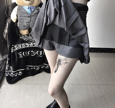 Punk gray pleated skirt DB4227