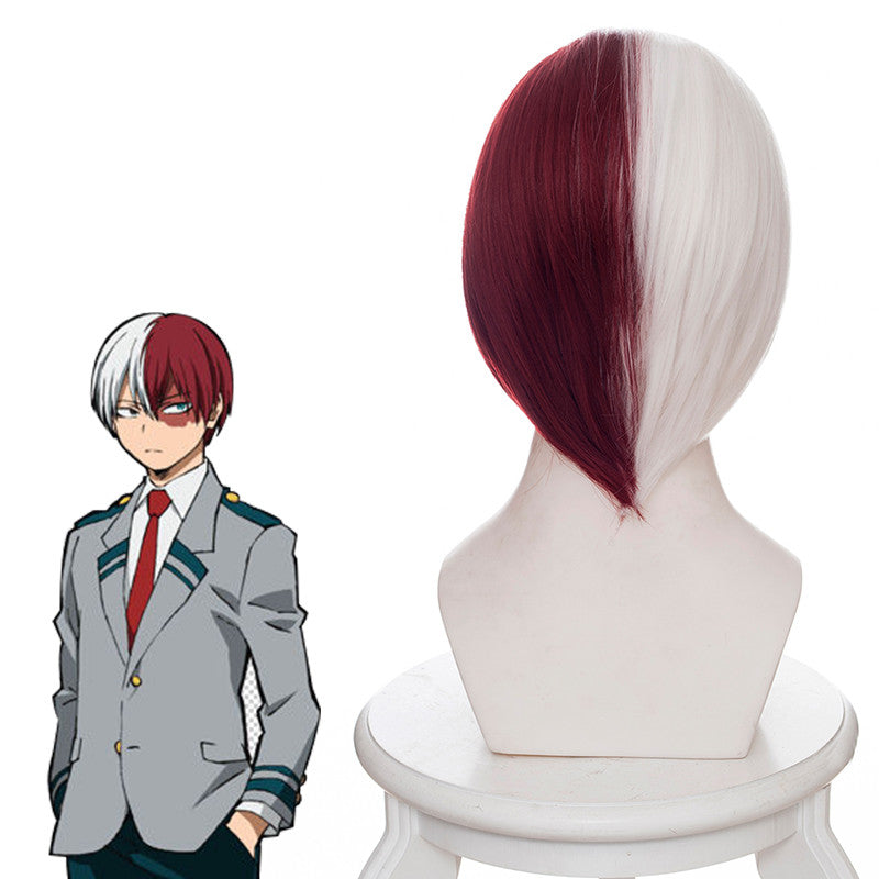 Todoroki Shouto cos white + red wig DB5054