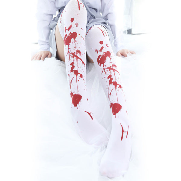 Blood printed knee socks DB4466