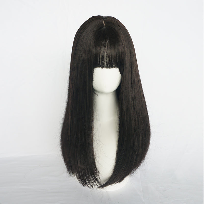 Black long straight wig DB3100