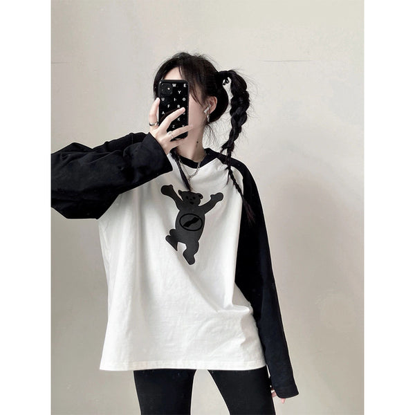 black and white long sleeve top  DB7784