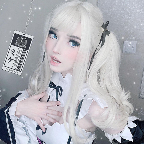 Review from Harajuku white gold mid-length wig DB6099