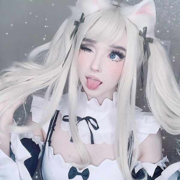 Review from Harajuku white gold mid-length wig DB6099