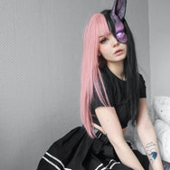 Review from Pink + Black Colorblock Long Wig DB4095