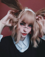 Lolita squirrel ears + milk tea short wig DB5081